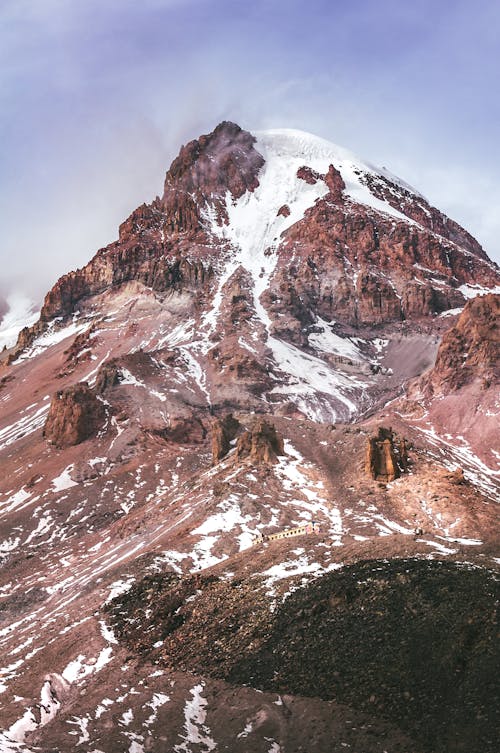 Snow Capped Rocky Mountain Under the Sky