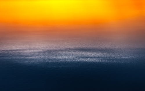 Aerial View of Ocean During Sunset