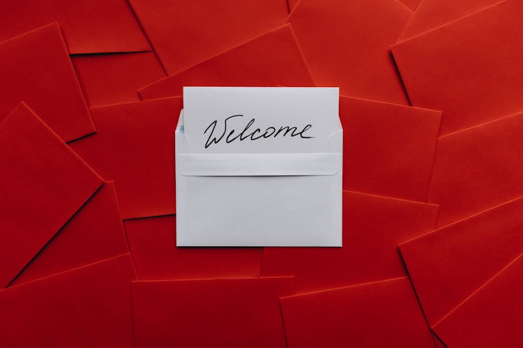 Welcome Card On Top Of Cards