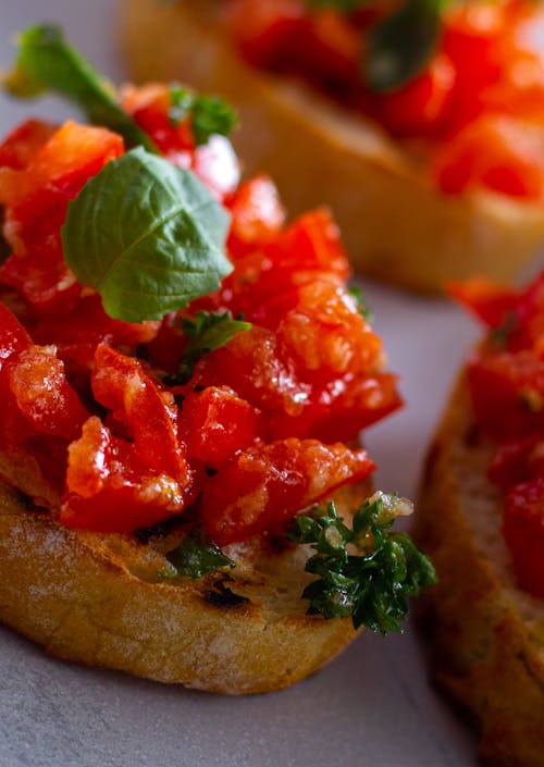 Close-Up Photo of a Bruschetta