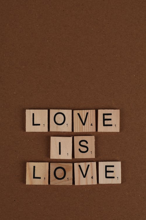 Love is Love Spelled on Scrabble Tiles