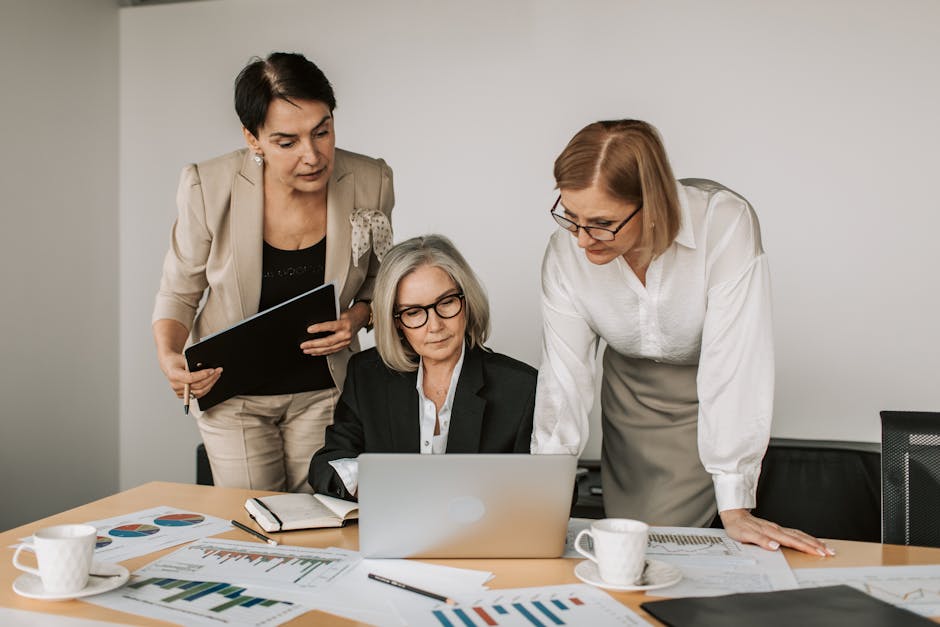 Elderly Women in a Business Meeting