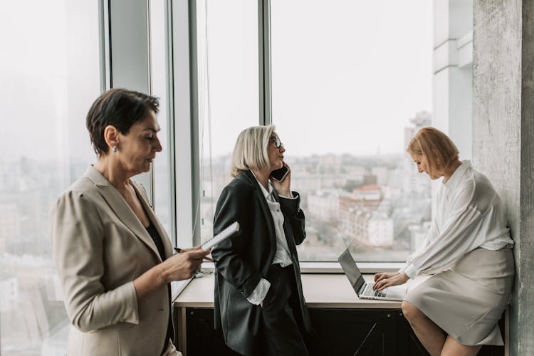 Mature Women Working In The Office 