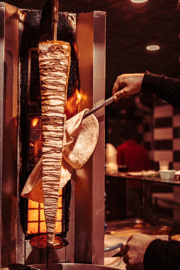 Close-up Of A Man Making A Kebab 