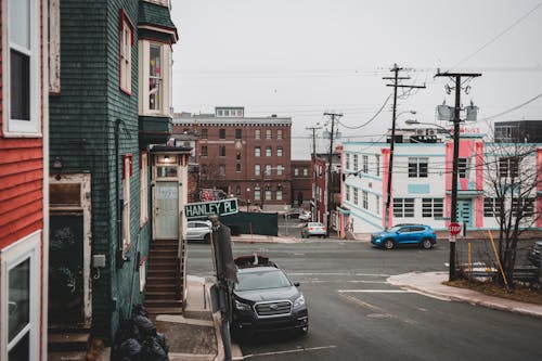 Street with buildings and road