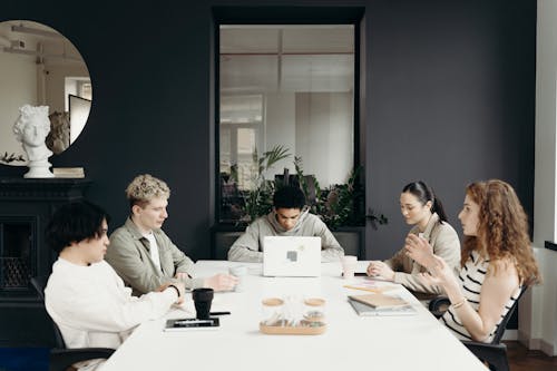 Free People in a Meeting Stock Photo