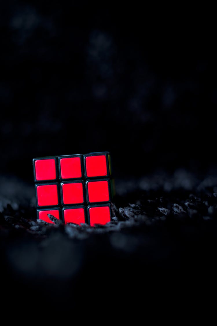 Close-up Shot Of A Rubiks Cube