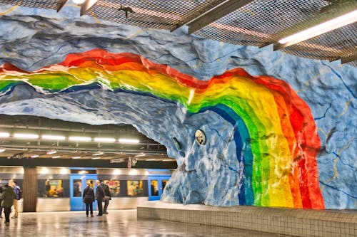 Free stock photo of colors, subway station