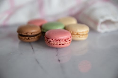 Close-Up Shot of Assorted Macarons 