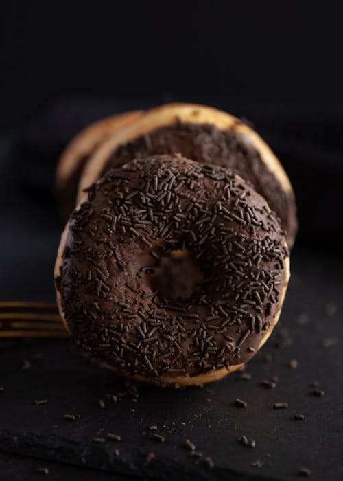 Selective Focus Photo of a Chocolate Donut