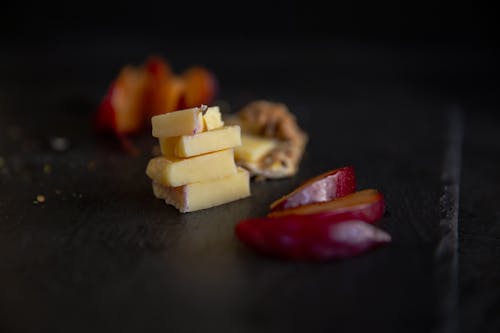Selective Focus Photo of a Stack of Cheese