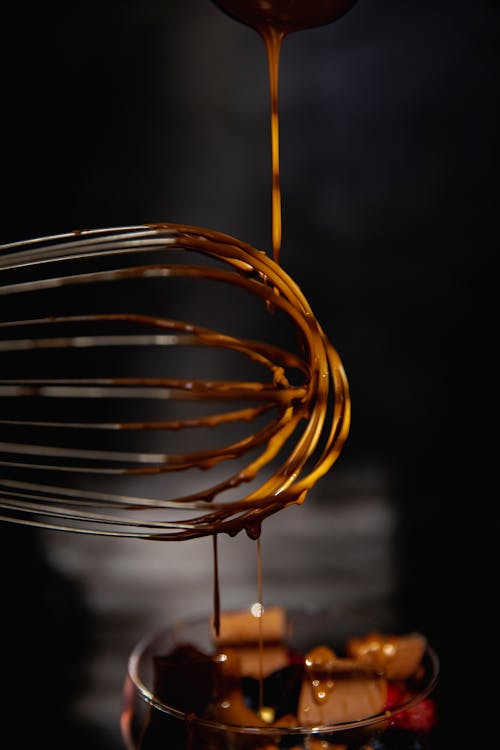Free Whisk in Melted Chocolate Stock Photo