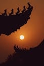 Silhouette of Roofs during Sunset