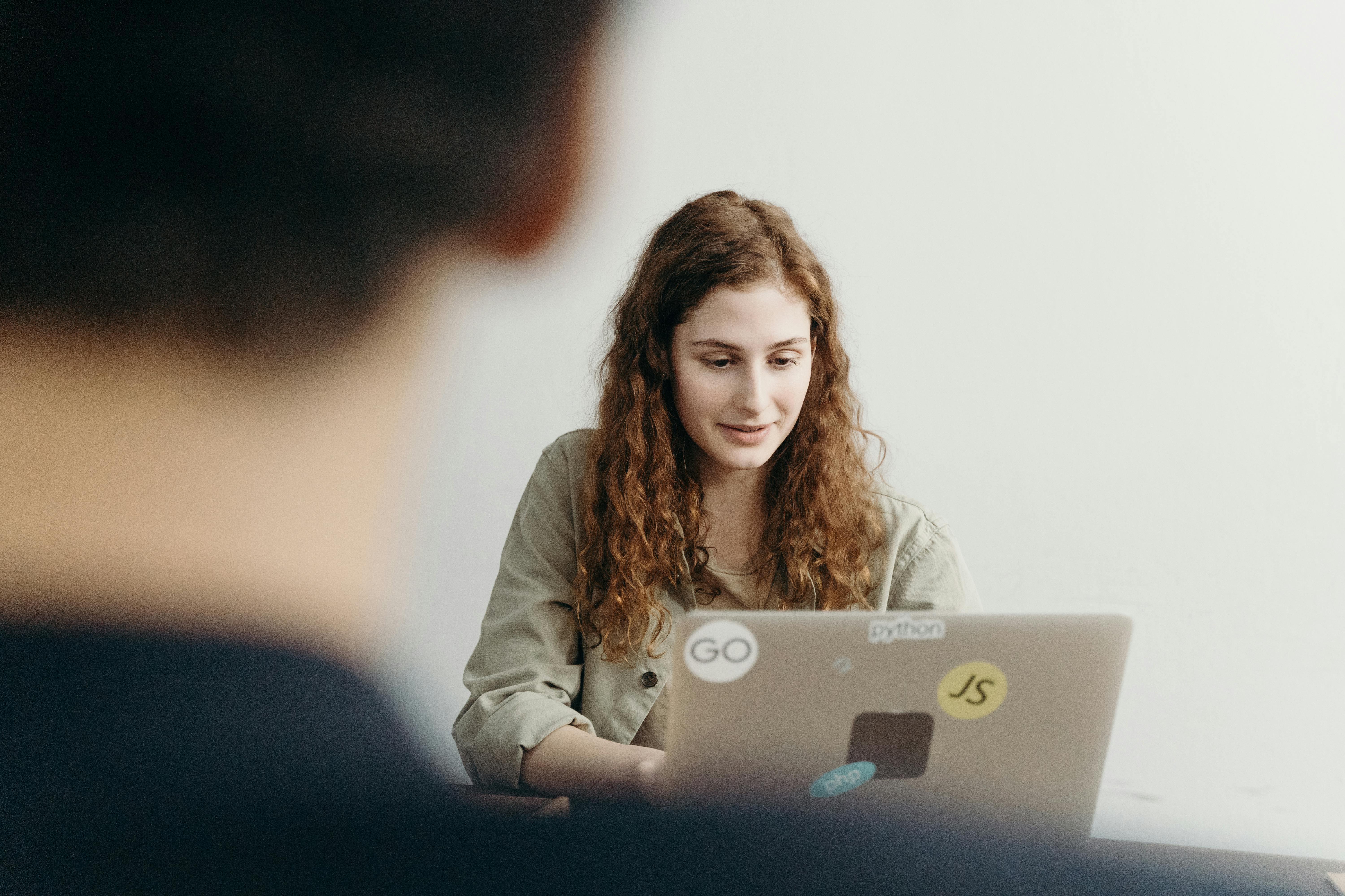 woman using a laptop