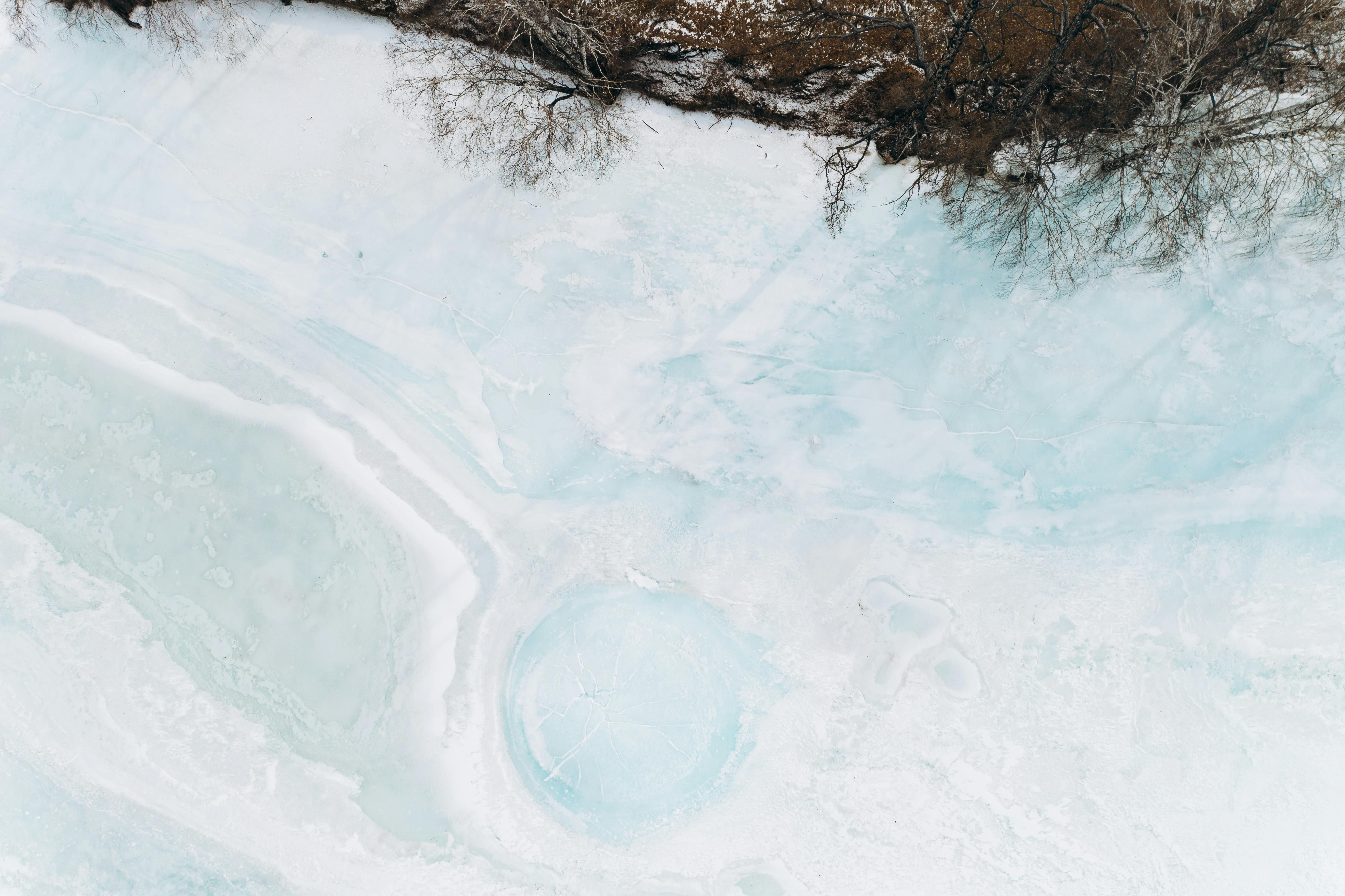 blue and white water painting