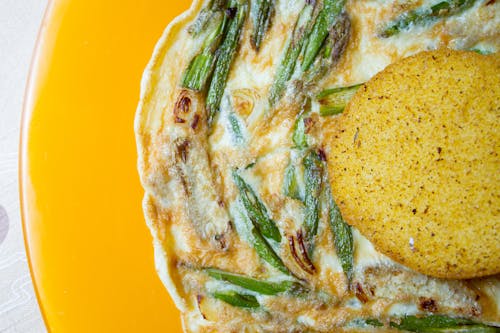 Close-Up Shot of Asparagus Frittata