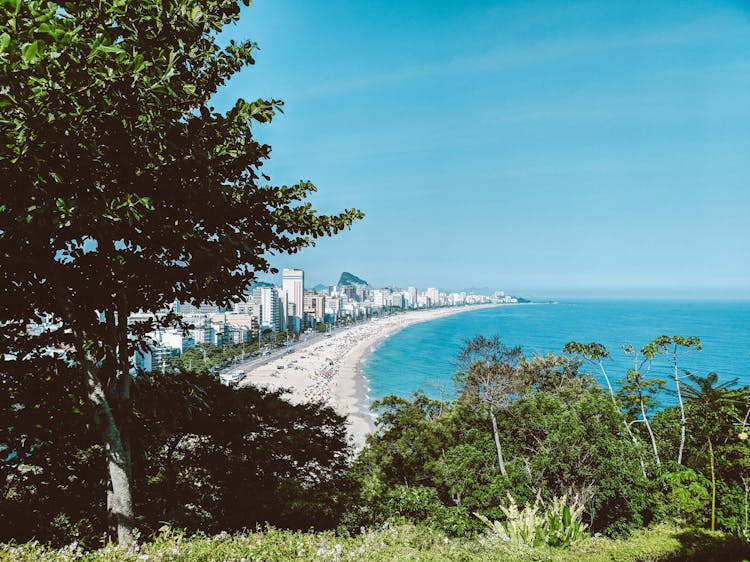 Coastal City Beach Near Ocean