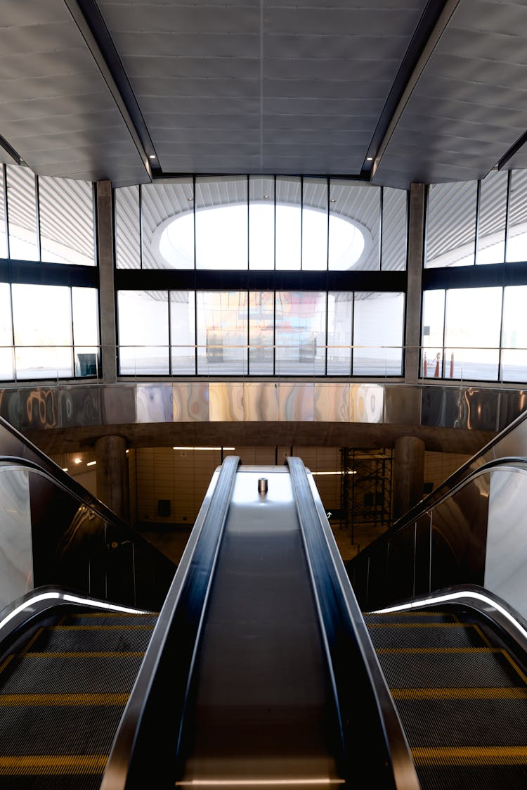 Moving Stairs In Contemporary Metro Station In City