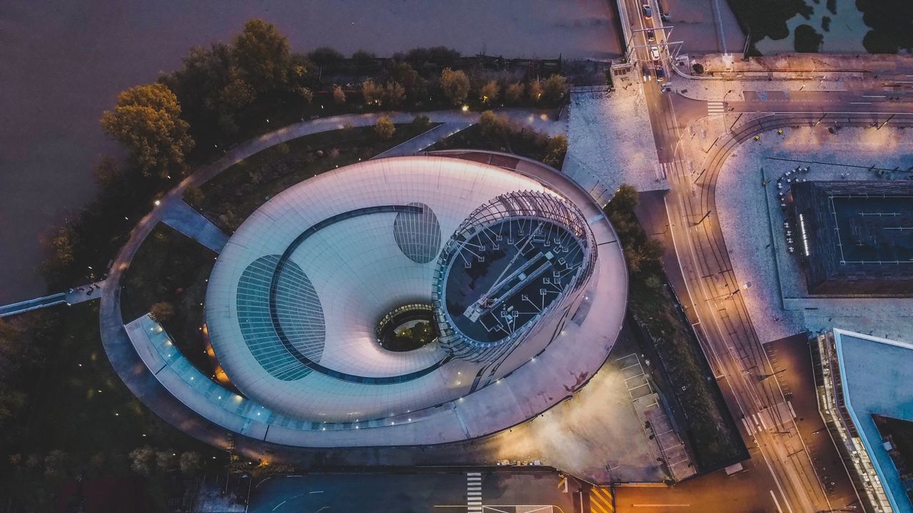 a stunning aerial view of modern architecture in bordeaux france captu