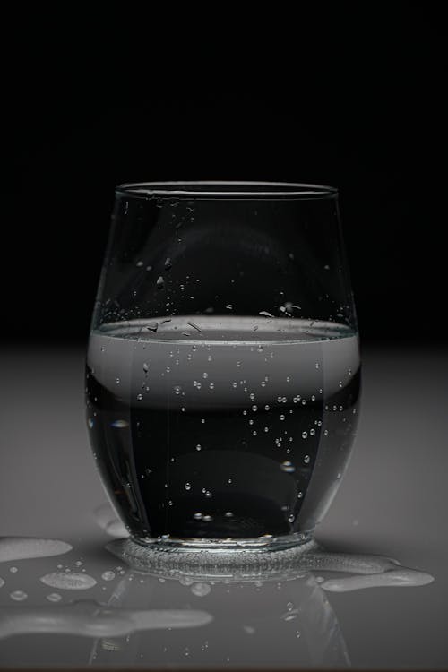 Grayscale Photo of a Drinking Glass