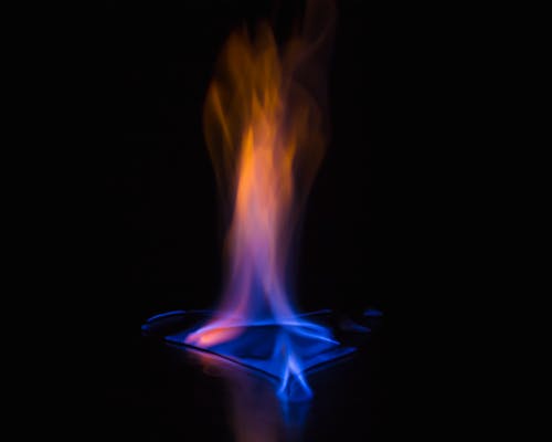 Foto d'estoc gratuïta de blau, color taronja, flames