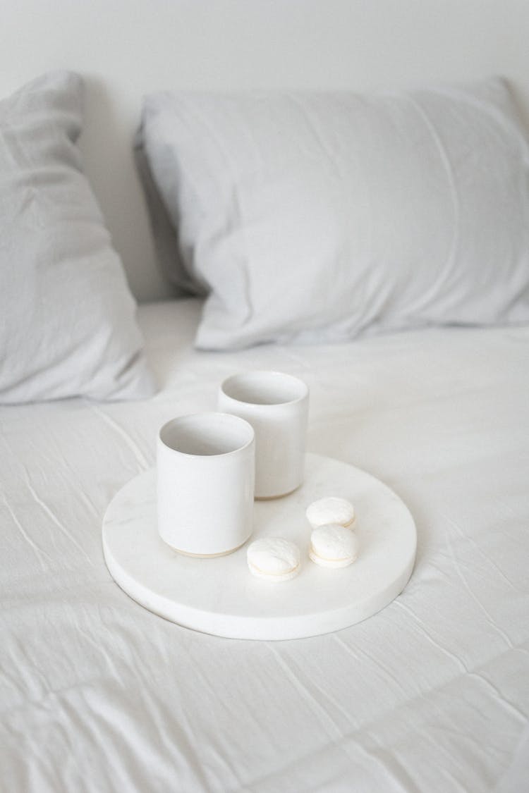 White Cups On The Bed