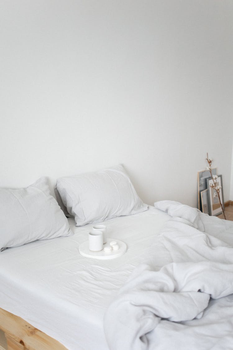 White Cups On The Bed