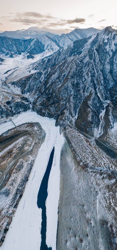 Immagine gratuita di congelato, coperto di neve, fotografia aerea
