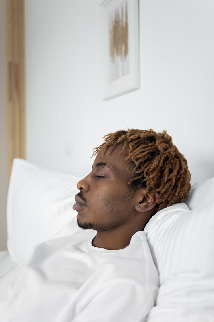 Side View Of Man Sleeping 