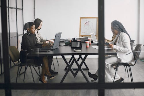 Free A Group of Women Having a Meeting in the Office Stock Photo
