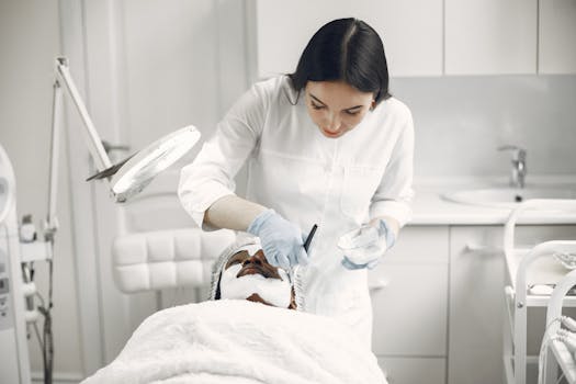 Woman provides facial treatment to patient in a spa setting, ensuring relaxation and care.