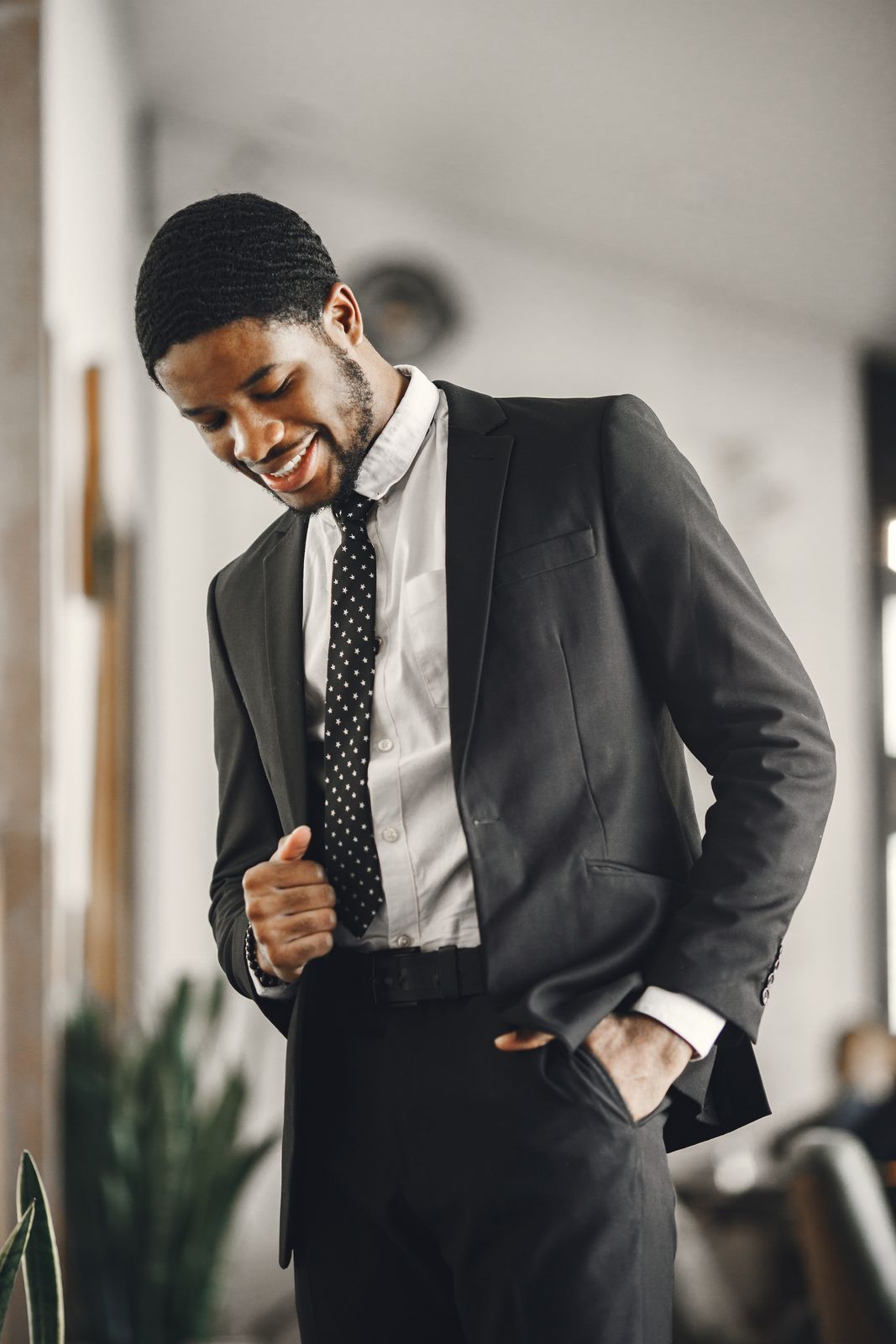 Ambitious young African professional looking ahead with confidence