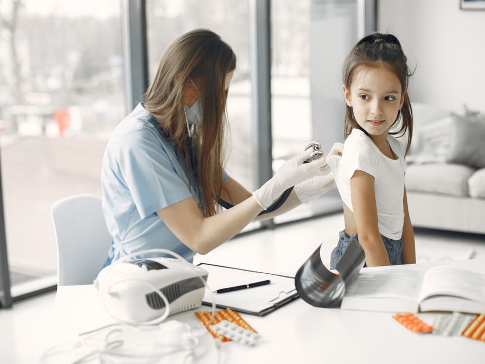 Child at a clinic checkup