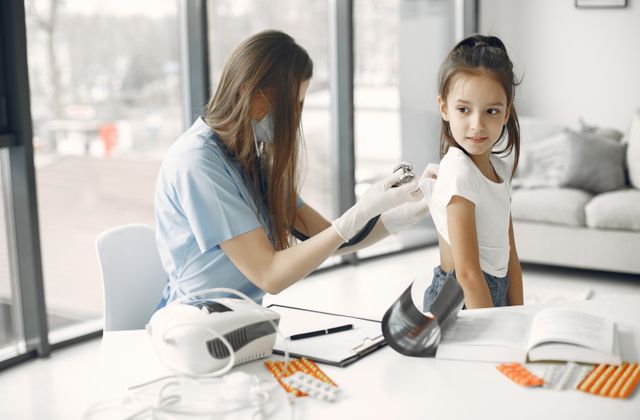 Child at a clinic checkup