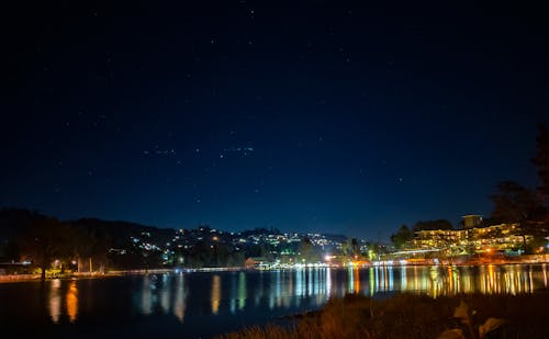 Free stock photo of at night, blue lake, lake