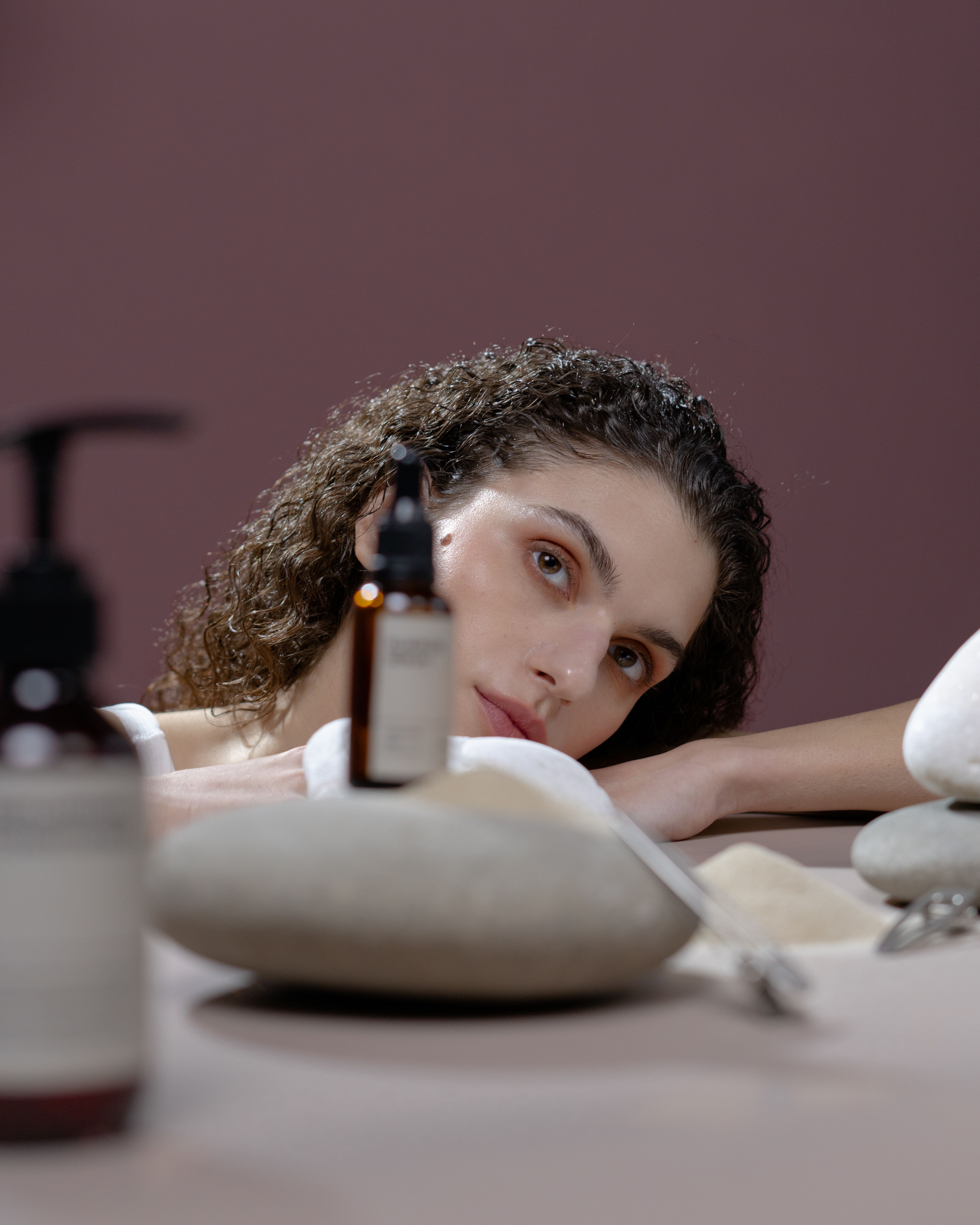 Woman and Cosmetics in Bottles · Free Stock Photo