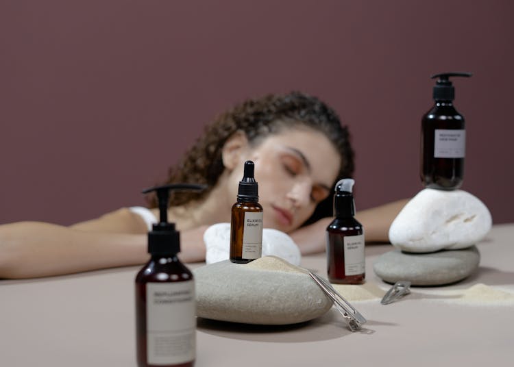 Hair Products On Top Of Rocks