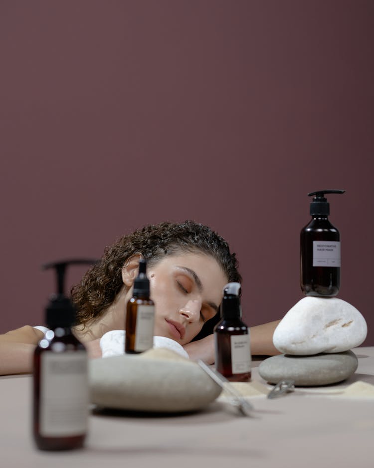 Hair Products On Top Of Pebbles