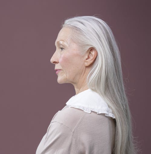 Side View Photo of an Elderly Woman