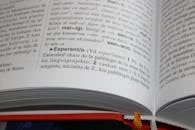 Page of a Dictionary in Close-up Photography