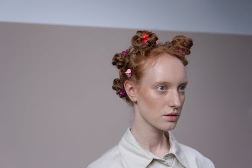 Woman in White Collared Shirt