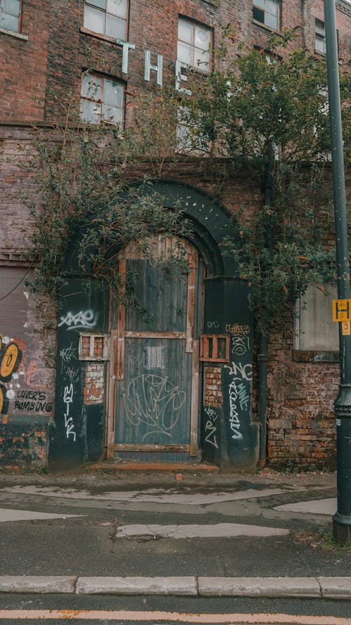 Vandalized Door of an Abandoned Building