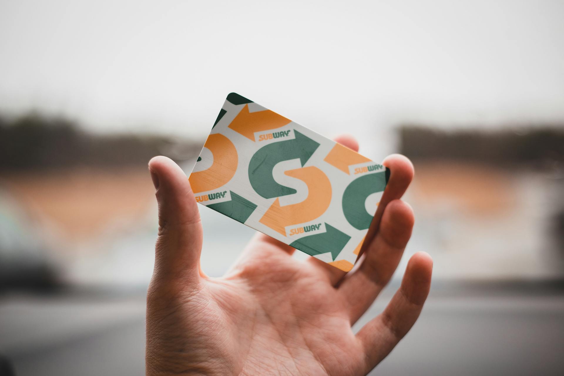 Person Holding Green and White Card