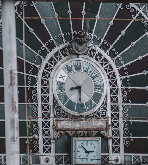 Close-up of an Old Clock on a Clock Tower 