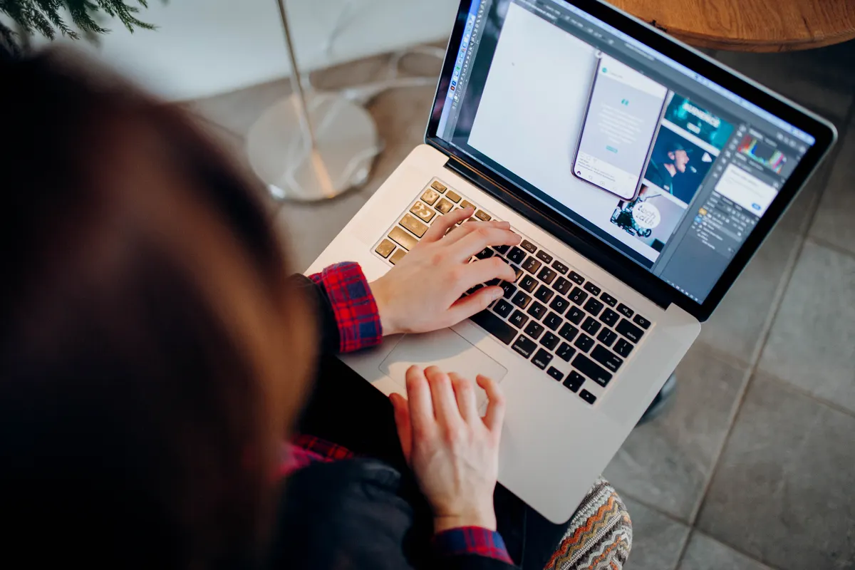 person working laptop