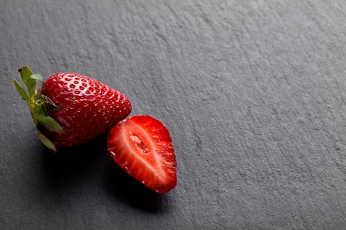 Free Fresh Strawberries on Grey Background Stock Photo
