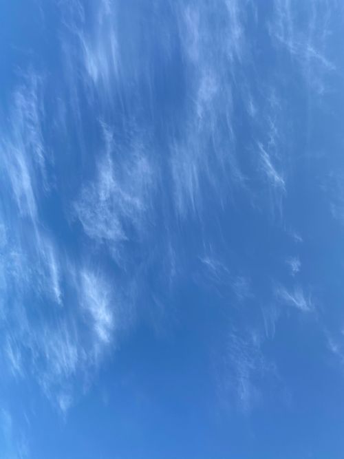 Free Photo featuring a clear blue sky with light, wispy clouds creating a serene atmosphere. Stock Photo