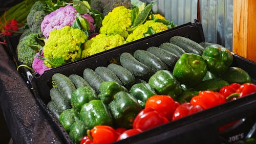 Free Vegetables in Plastic Containers Stock Photo