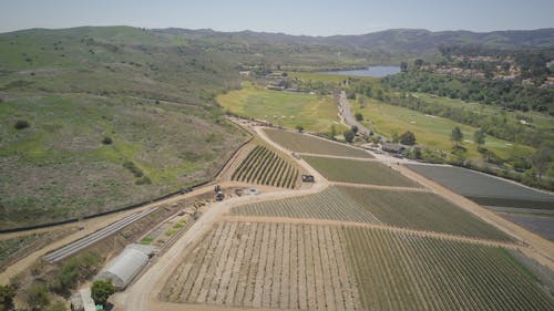 An Aerial Shot of an Agricultural Land 