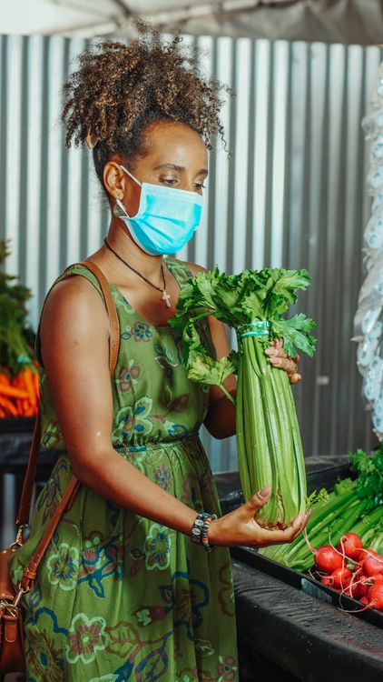 Woman in Green Dress Holding a Celery Free Stock Photo Woman in Green Dress Holding a Celery Free Stock Photo